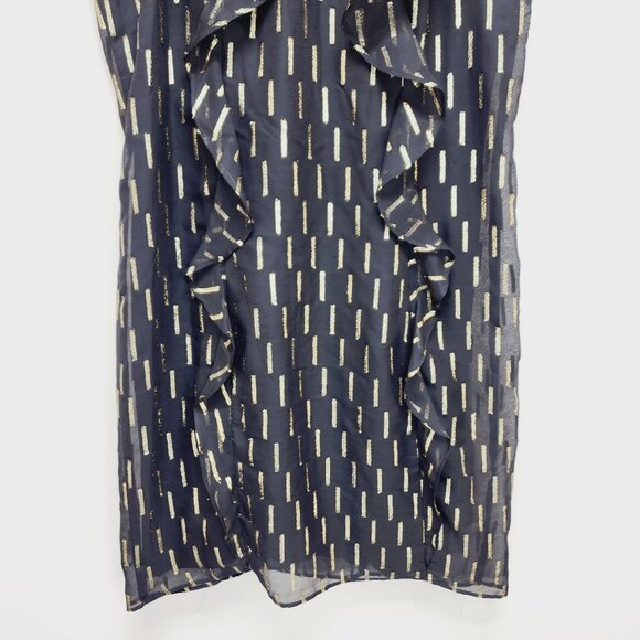 WorthingtoMid Dress Womens Sleeveless Black Metallic Ruffle Size 6 - Picture 11 of 14